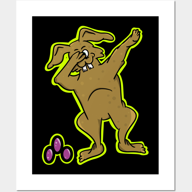 Easter Bunny Dabbing Wall Art by mailboxdisco